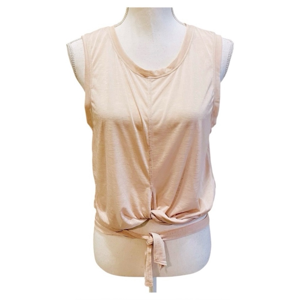 Fabletics Women's Sleeveless Tie-Front Cropped Top - Cream